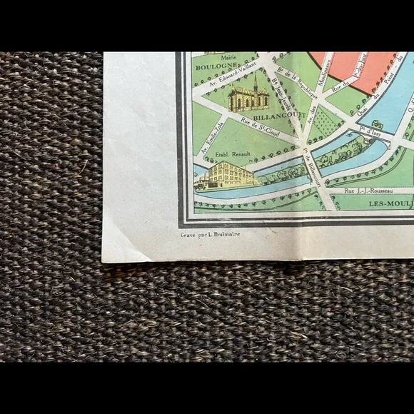 Beautiful map of Paris NewBo Paris monumental vintage - Picture 14 of 15